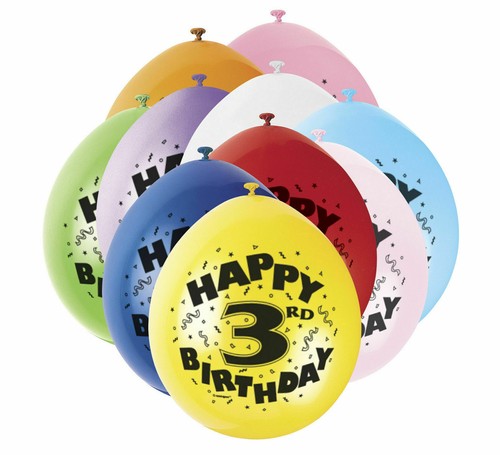 1-50 Mixed Colours. Pack of 10 Air Filled HAPPY BIRTHDAY printed Balloons-12” - Picture 4 of 41