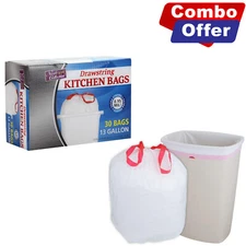 Nicole Home Collection 13 Gallon Drawstring Trash Bags [BULK]