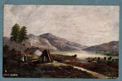 TUCKS OILETTE KUNST POSTKARTE #7166 SCHOTTISCHE LOCHS SERIE IV LOCH VERDIENEN Andrew Blair