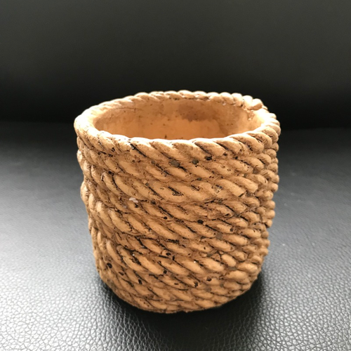 Rope Style Handmade Cement Silicone Pot Mold 3d Round Concrete Planter Molds - Picture 2 of 2