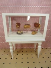 *Miniature Dollhouse Bakery / General Store Show Case on Table Stand with Breads