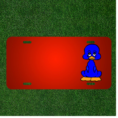 Custom Personalized License Plate With Add Names To Duckling Blue Cute Comic
