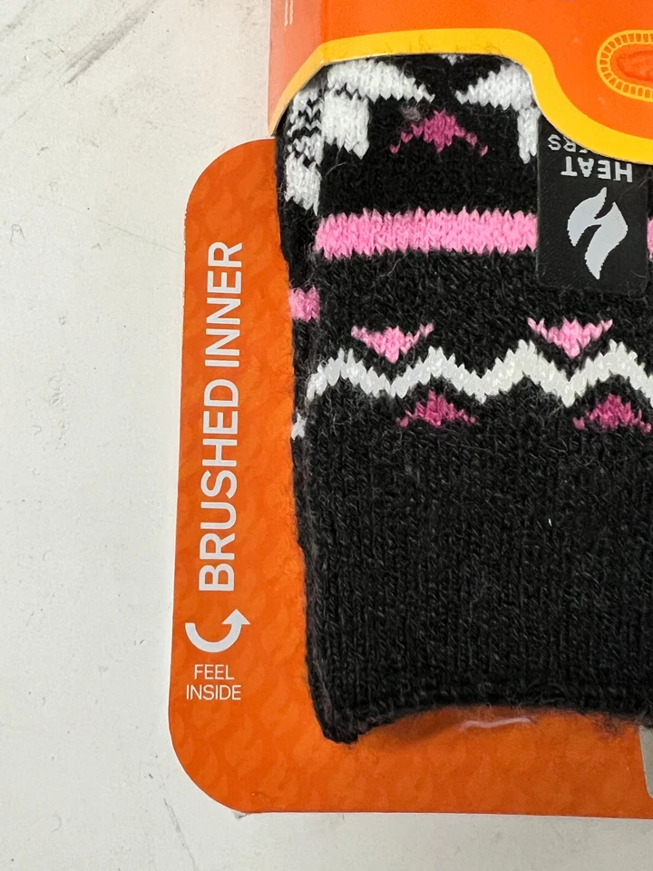 4 PARES Soportes de Calor Genuinos EE. UU. Talla 5-9 Lite Negro con Calcetines Rosa Foto 4 de 4