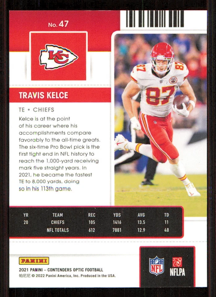 2021 Panini Contenders Optic #47 Travis Kelce - Image 2 of 2