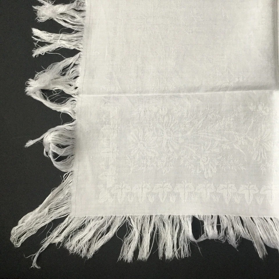 Beau TORCHON Ancien avec Franges 1900 Antique French Towel - Photo 4/4
