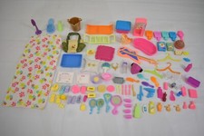 Large Vintage Barbie Dollhouse Kitchen Accessory Lot: Guitar, Utensils,