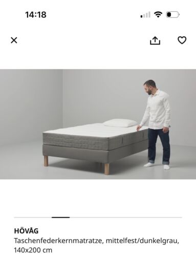 IKEA Hövag Taschenfederkernmatratze 140x200cm / Ausgezeichneter Zustand! - Bild 1 von 4