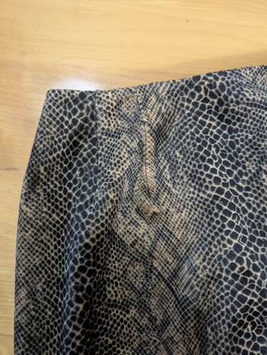Minigonna a matita vintage HARVE BENARD marrone stampa serpente pelliccia sintetica taglia 8 K1 - Foto 3 di 8
