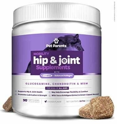 Pet Parents Mobility Hip & Joint Supplement for Dogs - Glucosamine (90 Chews)