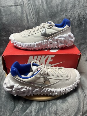 Nike Overbreak Shoes Light Bone White Blue Silver DC3041-001 Men's size 8.5