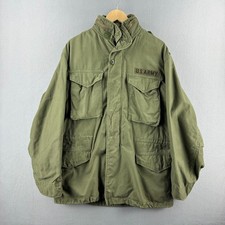 Vintage 70s M-65 Jacket Mens Medium Long OG-107 Green Coat Cold Weather 1976