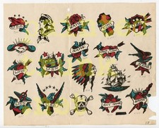 antique 1960 milton zeis ed smith charlie potter produx color tattoo flash 8x10