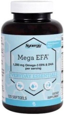 Synergy Mega EFA 1200 Omega-3 Fish Oil with Vitamin D3 - 120 Strawberry Softgels