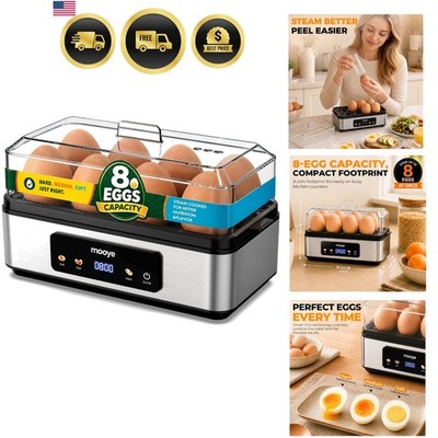Rapid Egg Cooker for Hard Boiled Eggs, Electric Egg Steamer 3 IN 1 Soft Mediu...