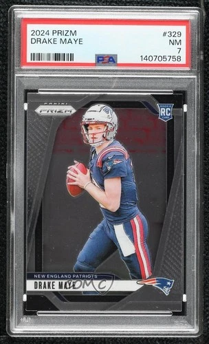 2024 Panini Prizm Rookies Drake Maye #329 PSA 7 Rookie RC