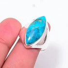 Turquoise - Kingman Gemstone 925 Sterling Silver Ring S.9 R12643
