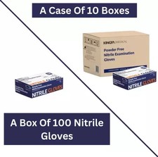 Blue Nitrile Medical Gloves Powder Free  Latex Free Disposable  3 mil