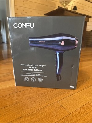 CONFU Professional Hair Dryer with Diffuser and Concentrator, 1875W Powerful
