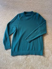 Lululemon Men Size M Textured Knit Crewneck Sweater Heathered Green Jasper