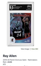 2019-20 Panini Donruss Optic Rainmakers Ray Allen #15 Serial Numbered 25/99