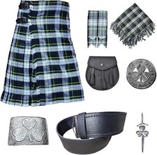 Scottish Traditional 8 Yards Tartan Kilt Outfit for Men Dress Gordon, 54 