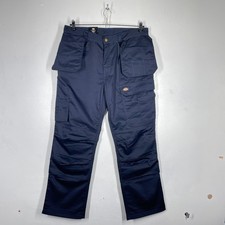 Dickies Work Trousers Mens 34S Navy Blue Redhawk Pro Cargo Pockets WD801 New
