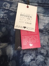 Anna Scott Jeansrock ~Stretch ~Muster ~Blumen ~Taschen ~Gr Xl Oder 40/42