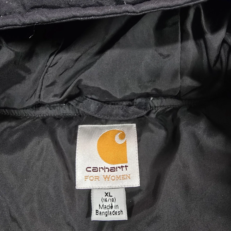 Carhartt Vest Women XL Black Full Zip Hooded Alpine Down Puffer Insulated 100059 - Image 4 of 4