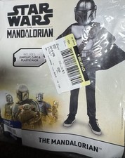 Star Wars The Mandalorian Child Costume Jazwares Sm 6/7 Jumpsuit Cape Mask New
