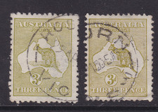 AUSTRALIA 1913 3d Olive KANGAROO AND MAP USED SG 5 (SH27)
