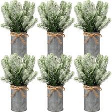 6 Set Christmas Table Centerpieces Floral Arrangement Artificial Plants with ...