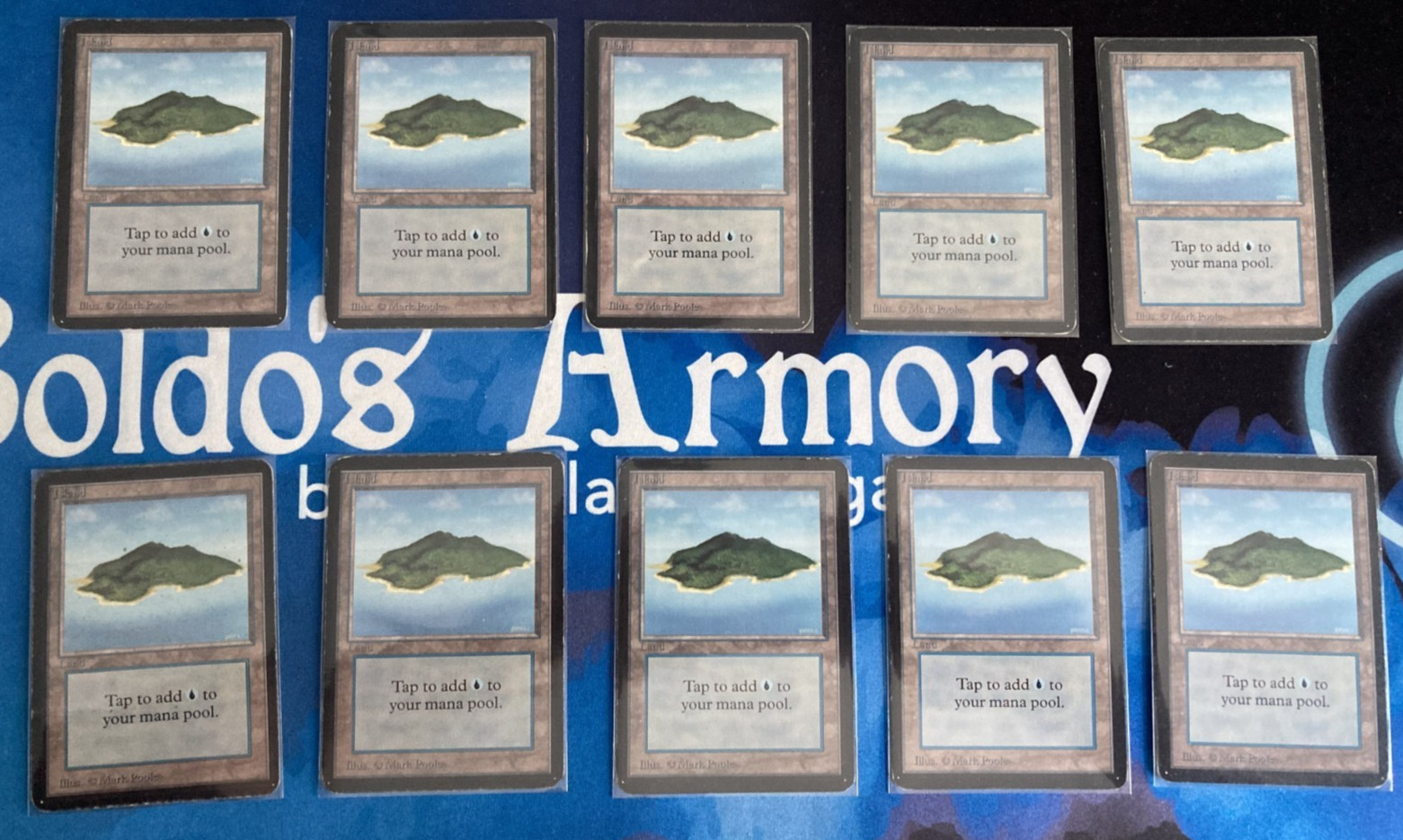 MTG Set of 10 Alpha Limited Island Version B Magic: The Gathering Played