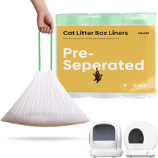 90 Count Cat Litter Bag Liners 18" X 12.6" Compatible with Self-Cleaning Boxes
