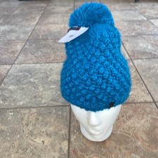 Spyder Girls One Size Blue Brrr Berry Fleece Lined Popcorn Pom Hat New