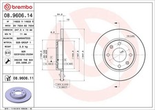 2x BREMBO Bremsscheibe PRIME 08.9606.14 für PEUGEOT 206 2A 306 SW XSARA 7B N3 N5