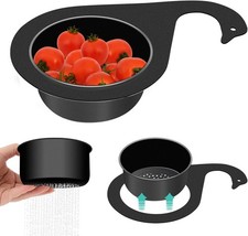 Sink Drain Strainer Basket, Upgraded Multifunction Hanging Sink Strainer Black