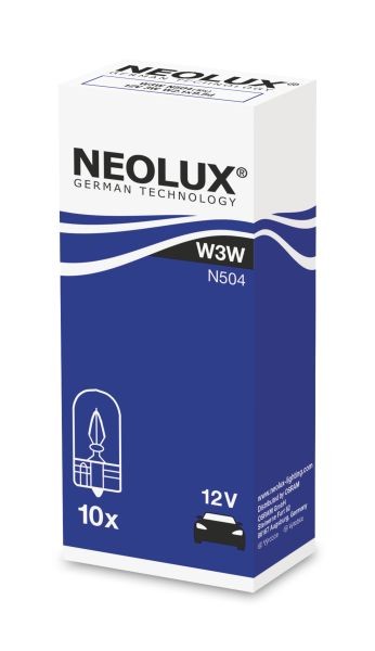 Fits NEOLUX NLX504 K10SZT Light bulb W3W (10 pcs) 12V 3W Light bulb (Cardboard