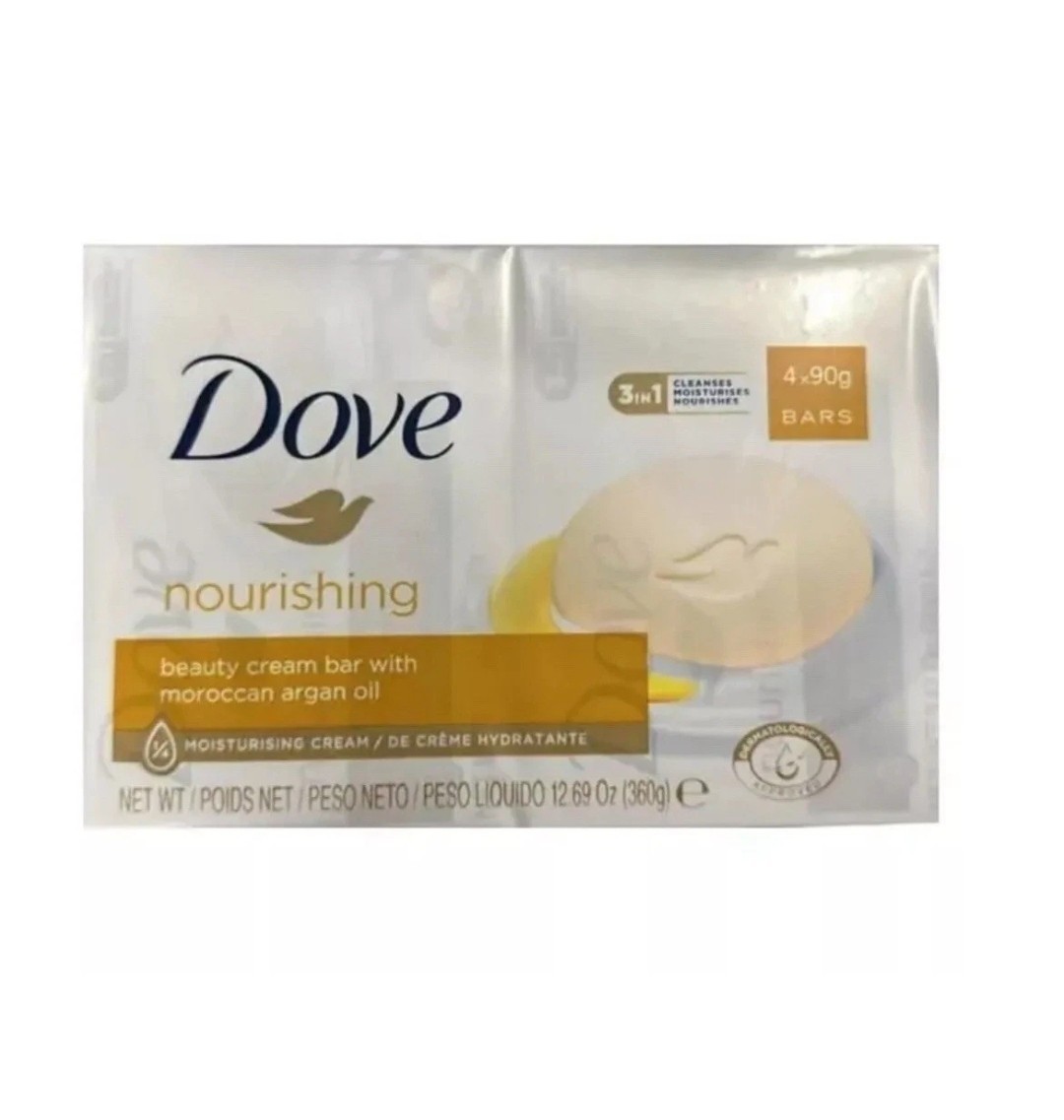 4 Bars Dove Nourishing Beauty Cream Bar Soap 90g