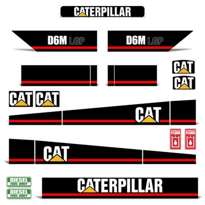 Decal Kit fits CAT D6M LGP Bulldozer Stickers 7y Dozer Vinyl + Bonus FREE SHIP!