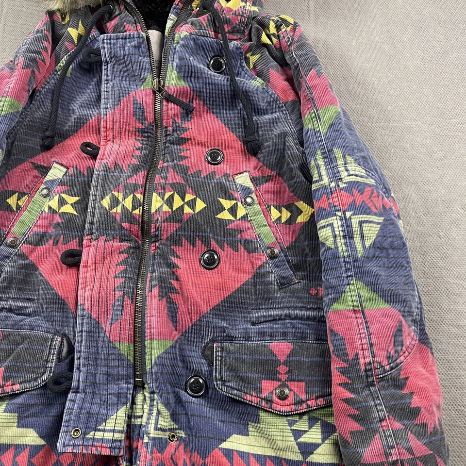 Chaqueta Denim & Supply Ralph Lauren Para Hombre Pequeña Azteca Forrada de Piel con Capucha Parka Abrigo Foto 4 de 4