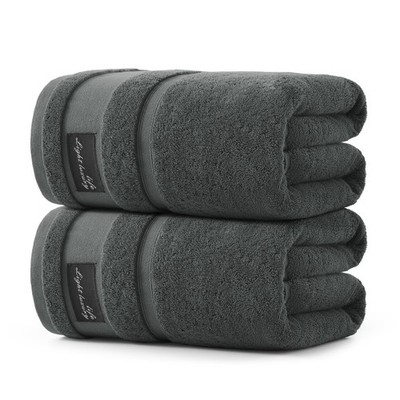 REDKISS 2 Pack Large Bath Towels Set, 100% Cotton, 31x63 2 Pack, Dark Gray
