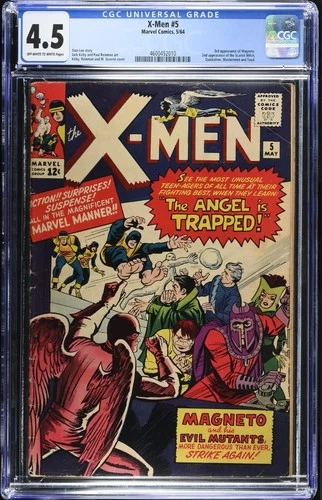 X-Men #5 CGC 4.5 OW Pages Marvel Vintage Silver Age, 3rd Magneto Appearance