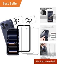Tempered Glass Screen and Camera Protectors for iPhone 17 Pro Max 2 Pack