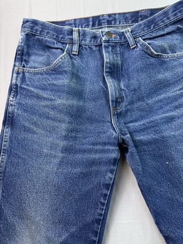 Pantalones de mezclilla Rustler Wrangler para hombre 34 X 30 100 % algodón azul oscuro calce relajado - Imagen 3 de 8