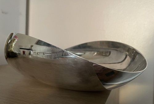 GUIDO NIEST ATELIER Italy Silver Plated Designer Fruit Bowl Centrepiece 1990s - Picture 7 of 14