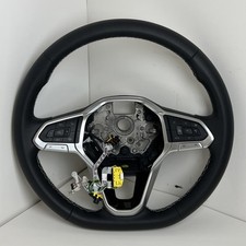 2024 VOLKSWAGEN TAOS FLAT BOTTOM STEERING WHEEL BLACK LEATHER OEM