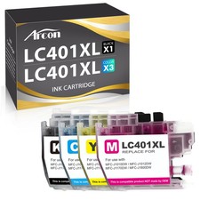 4 Pack LC401 Ink Cartridges for Brother MFC-J1010DW MFC-J1012DW MFC-J1170DW