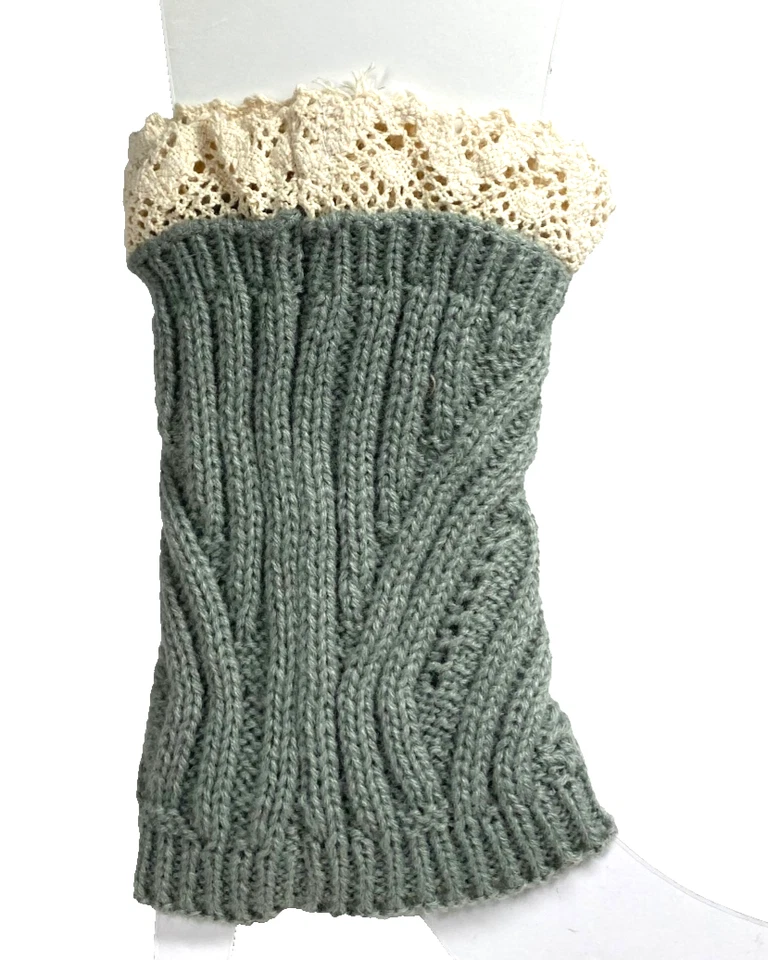 Calentador de piernas Icon Collection para dama talla S/M ¡NUEVO CON ETIQUETAS! Top de encaje gris con color crema Foto 2 de 4