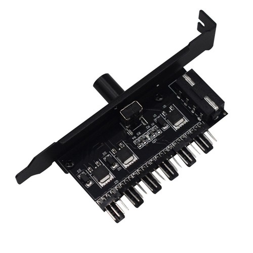1/2Pcs 6 ways 3pin 4pin PCI Cooling Fan Speed Controller PC Case Fan Adapter Kit - Picture 3 of 10