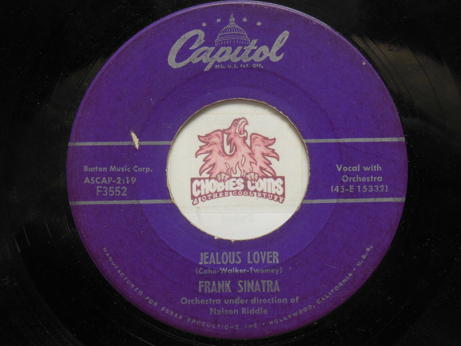 Frank Sinatra – Jealous Lover / You Forgot All The Words, 45 RPM VG (Y7) 